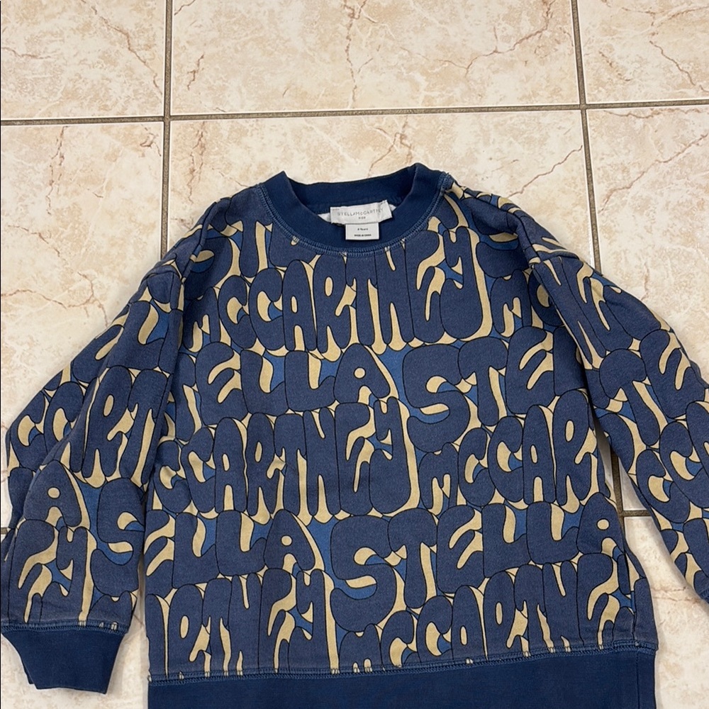 Stella McCartney Kids Navy and Beige Patterned Sweatshirt
